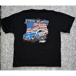 Hendrick Motorsports DALE JR Racing NASCAR Black T-Shirt  Mens L American Salute